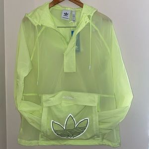 adidas ORIGINALS MEN's size S. SPRT ANORAK WINDBREAKER JACKET Pulse Lime Green